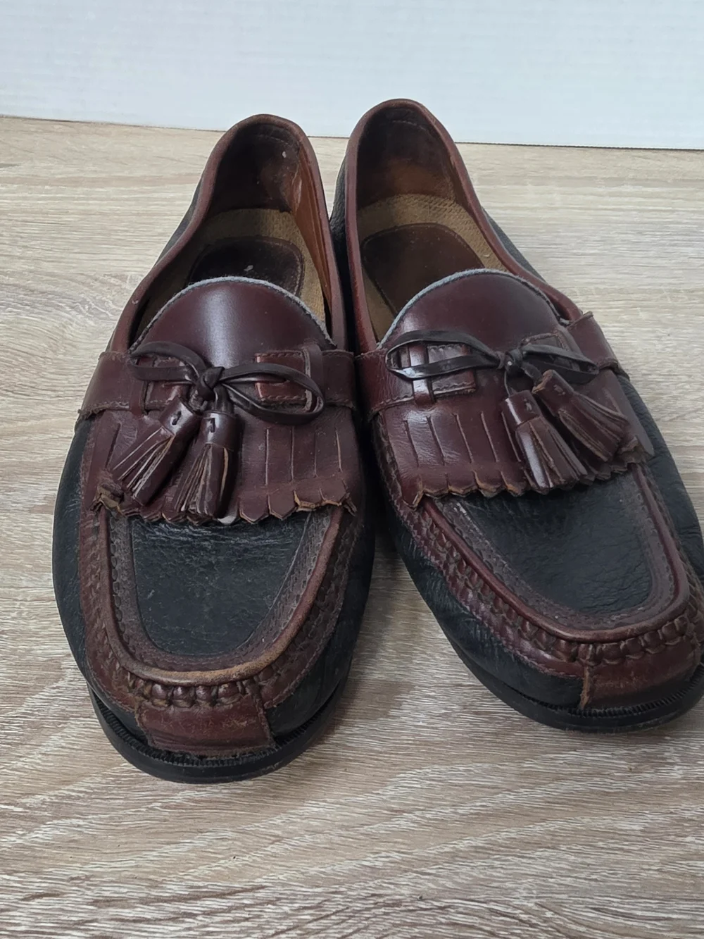 Johnston & Murphy Tassel Loafers Brown Leather Goodyear Neolite Size 8 1/2 M